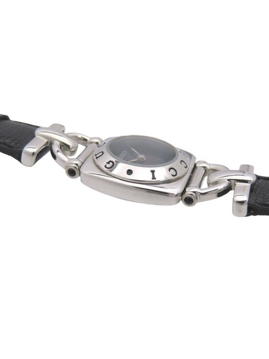 Gucci Quartz Watch Stainless Steel Embossed Leather Black Dial main image 5